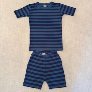 Hanna Andersson Short John Pajamas, Organic Cotton, Blue Striped